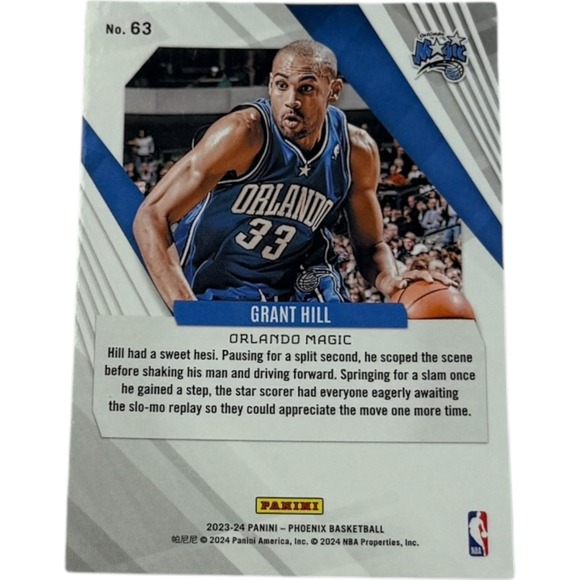 Grant Hill Orlando Magic 2023-24 Panini Phoenix Basketball Card 63 - Picture 2 of 2